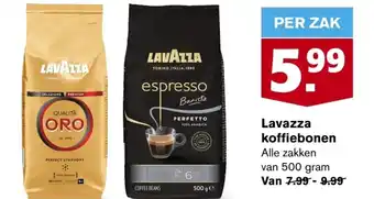 Hoogvliet Lavazza koffiebonen Alle zakken van 500 gram aanbieding