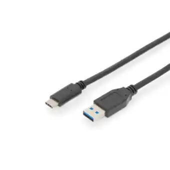 Conrad Digitus usb-kabel usb 3.2 gen1 (usb 3.0 / usb 3.1 gen1) usb-c stekker, usb-a stekker 1.00 m zwart afgeschermd (dubbel) ak-300 aanbieding