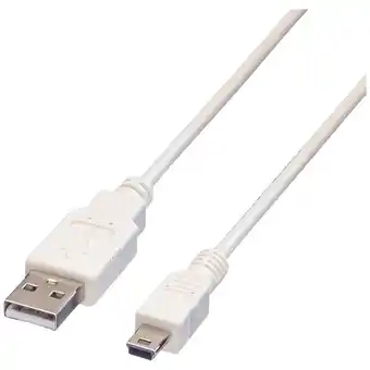 Conrad Value usb-kabel usb 2.0 usb-a stekker, usb-mini-a stekker 1.80 m wit afgeschermd 11.99.8718 aanbieding