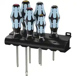Conrad Wera 3334/3350/3355/6 schroevendraaierset werkplaats 6-delig plat, kruiskop phillips, kruiskop pozidriv aanbieding