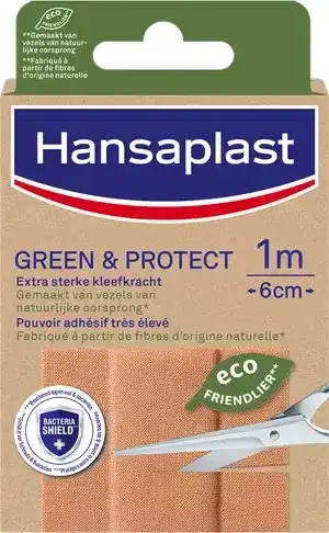 De Online Drogist Hansaplast pleisters green & protect 1m x 6cm 1st aanbieding