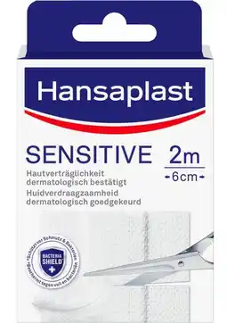 De Online Drogist Hansaplast pleisters sensitive 2m x 6cm 1st aanbieding