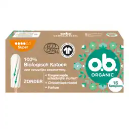 De Online Drogist Ob o.b. organic tampons super 16st aanbieding