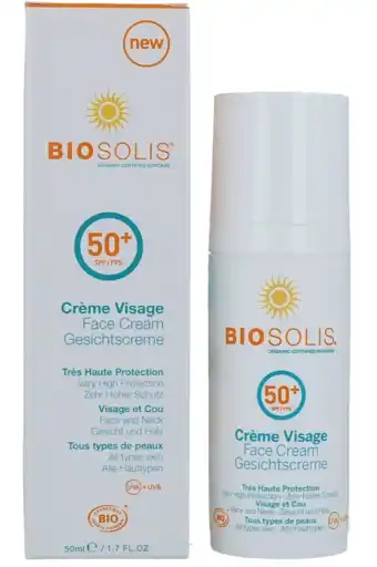 De Online Drogist Biosolis gezichtscrème spf50 50ml aanbieding