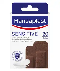 De Online Drogist Hansaplast pleisters sensitive strips - donker 20st aanbieding