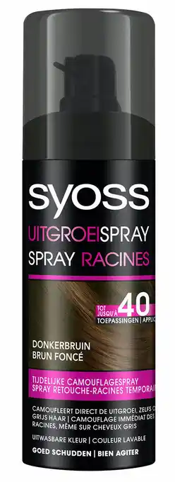 De Online Drogist Syoss uitgroeispray donkerbruin 120ml aanbieding