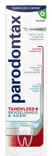 De Online Drogist Parodontax whitening tandvlees + gevoeligheid & adem tandpasta 75ml aanbieding