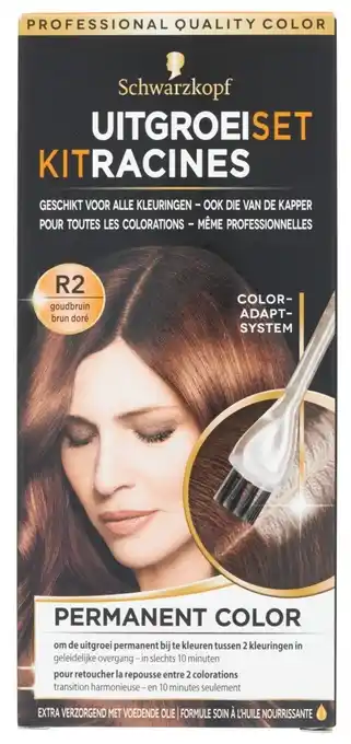 De Online Drogist Schwarzkopf vital colors schwarzkopf uitgroeiset r2 goudbruin 1st aanbieding