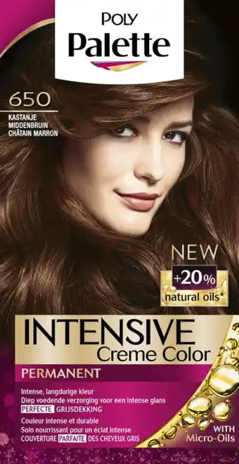 De Online Drogist Poly palette intensive crème color 650 kastanje middenbruin 115ml aanbieding