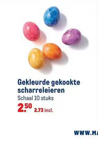 Makro Gekleurde Gekookte Scharreleieren aanbieding