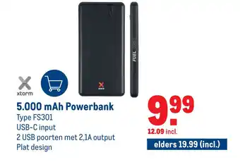 Makro 5.000 mAh Powerbank Type FS301 aanbieding