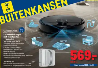 Makro Set robotstofzuiger met dweilfunctie raamrobot aanbieding