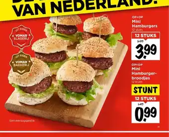 Vomar Voordeelmarkt Mini Hamburger-broodjes 12 stuks aanbieding