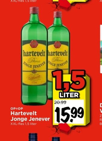 Vomar Voordeelmarkt Hartevelt Jonge Jenever XXL-fles 1,5 liter aanbieding