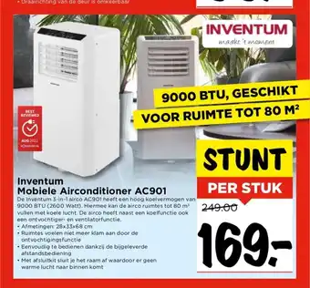 Vomar Voordeelmarkt Inventum Mobiele Airconditioner AC901 aanbieding