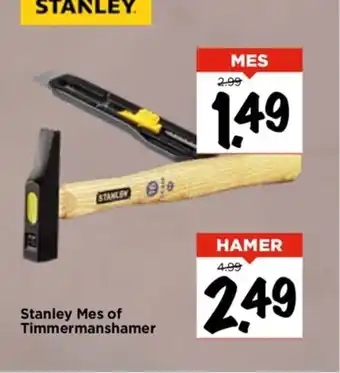 Vomar Voordeelmarkt Stanley Mes of Timmermanshamer aanbieding