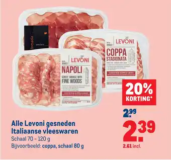 Makro Alle Levoni gesneden Italiaanse vleeswaren 70-120 gram aanbieding