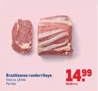 Makro Braziliaanse runderribeye 1 kilo aanbieding