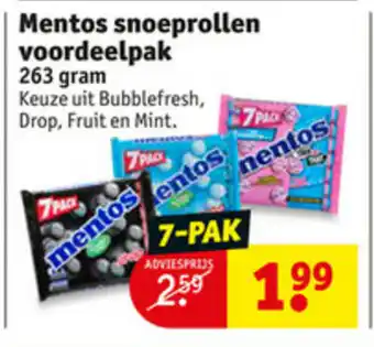 Kruidvat Mentos Snoeprollen 7-pak aanbieding