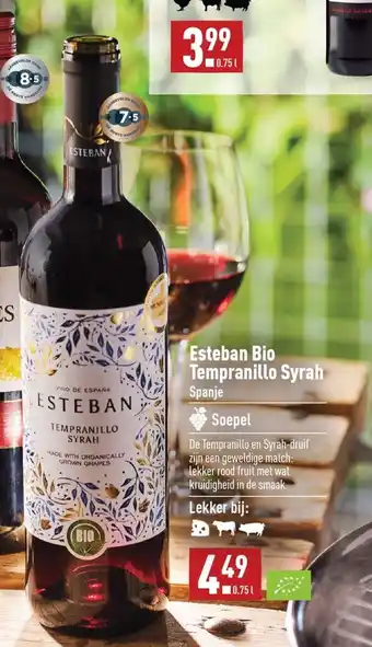 ALDI Esteban Bio Tempranillo Syrah 0.75 l aanbieding