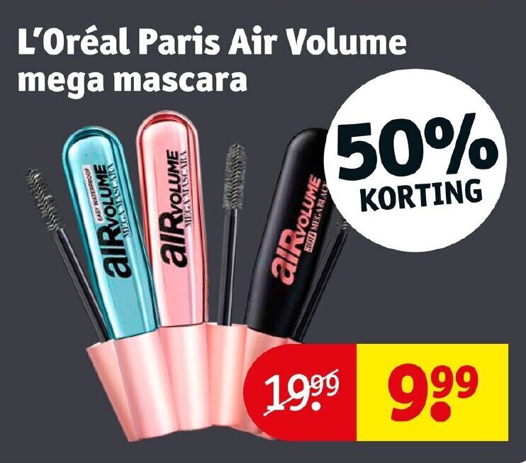 L'Oréal Paris Air Volume mega mascara aanbieding bij Kruidvat