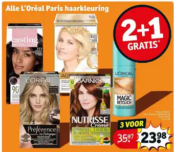 Kruidvat Alle L'Oréal Paris haarkleuring Magic Retouch Middenblond uitgroeispray 3 x 75 ml aanbieding