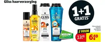 Kruidvat Gliss haarverzorging shampoo Aqua Revive 2 x 250ml aanbieding