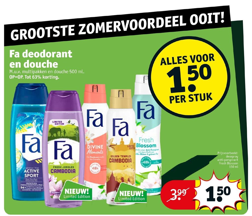 Fa deodorant en douche deospray antiperspirant Fresh Blossem 150 ml