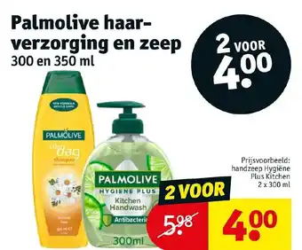 Kruidvat Palmolive haar-verzorging en zeep 300 en 350ml ( 2 x 300ml) aanbieding