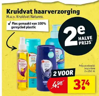 Kruidvat Kruidvat haarverzorging M.u.v. Kruidvat Natures. 2 x 250ml aanbieding