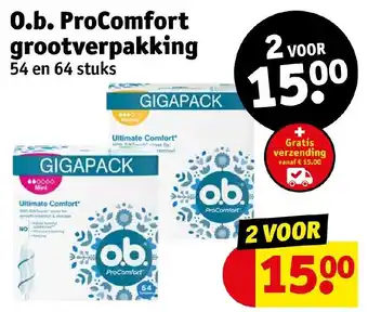 Kruidvat 0.b. ProComfort grootverpakking 2 VOOR aanbieding