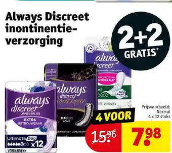 Kruidvat Always Discreet inontinentie- Verzorging aanbieding