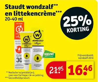 Kruidvat Staudt wondzalf** en littekencrème* 20- 40ml aanbieding