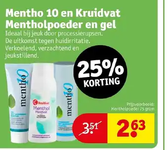 Kruidvat Mentho 10 en Kruidvat Mentholpoeder en gel aanbieding