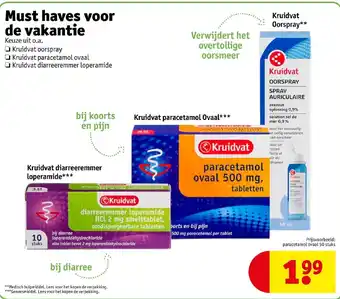 Kruidvat Keuze uit o.a. Kruidvat oorspray Kruidvat paracetamol ovaal Kruidvat diarreeremmer loperamide*** aanbieding