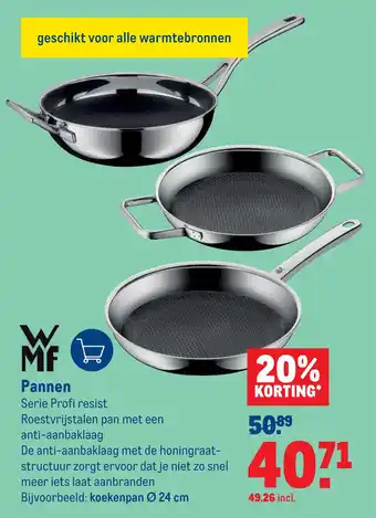 Makro Wmf pannen Serie Profi resist aanbieding