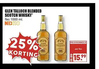 MCD Supermarkt Glen talloch blended scotch whisky 1000 ml aanbieding