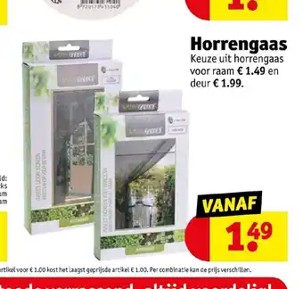 Kruidvat Horrengaas Keuze uit horrengaas voor raam € 1.49 en deur € 1.99. aanbieding