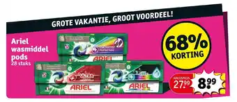 Kruidvat Ariel wasmidd pods 28 stuks el aanbieding