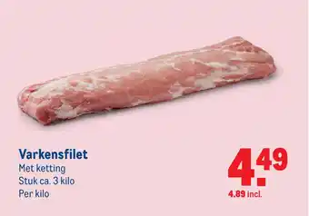 Makro Varkensfilet 1 kilo aanbieding