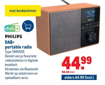 Makro Philips Dab+ Portable Radio Type Tar5505 aanbieding