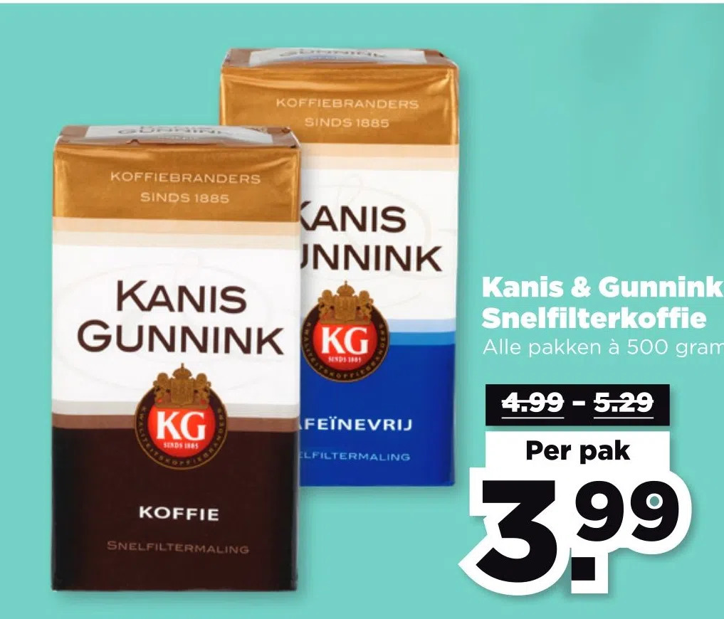 Kanis & gunnink snelfilterkoffie aanbieding bij PLUS