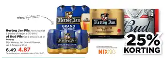 PLUS Hertog jan pils of bud pils aanbieding