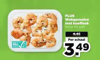 PLUS Plus wokgarnalen met knoflook aanbieding