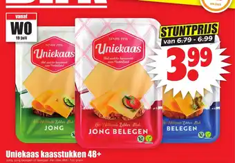 Dirk Uniekaas kaasstukken 48+ Jong, jong belegen of belegen. Per stuk 455 - 515 gram. aanbieding