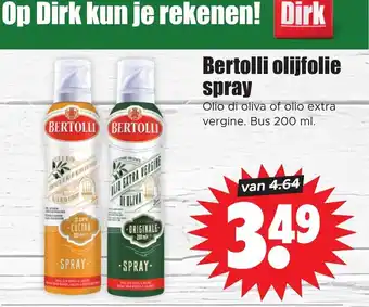 Dirk Bertolli olijfolie spray Olio di oliva of olio extra vergine. Bus 200 ml. aanbieding