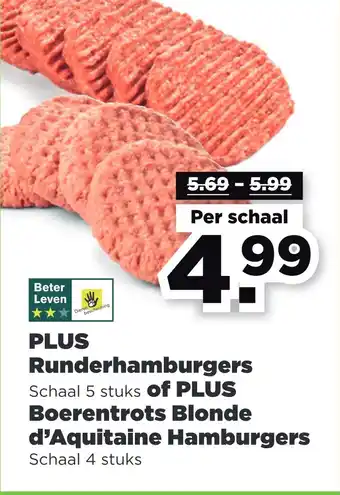 PLUS Plus runderhamburgers of plus boerentrots blonde d'aquitaine hamburgers aanbieding