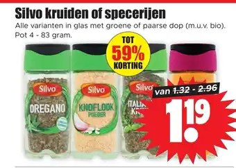 Dirk Silvo kruiden of specerijen Pot 4 - 83 gram. aanbieding