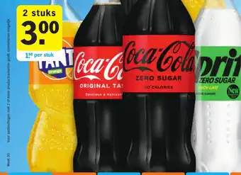 Albert Heijn Alle Coca-Cola, Fanta en Sprite literflessen 2 stuks aanbieding