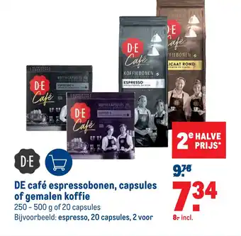 Makro DE café espressobonen, capsules of gemalen koffie 250-500 gram aanbieding